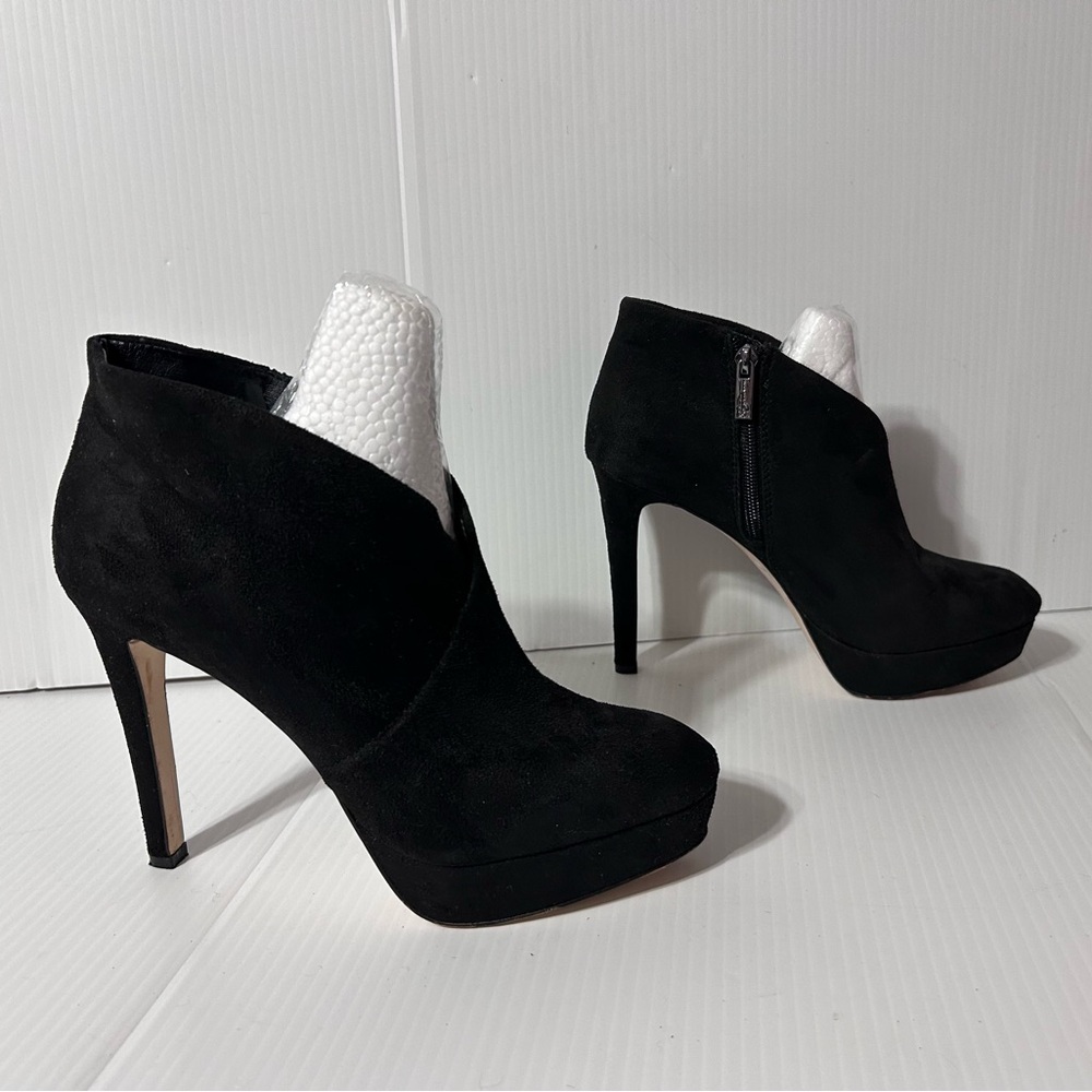 Jessica Simpson Rachie Black Suede platform bootie Heeled Boots women size 8 M